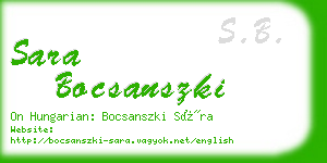 sara bocsanszki business card